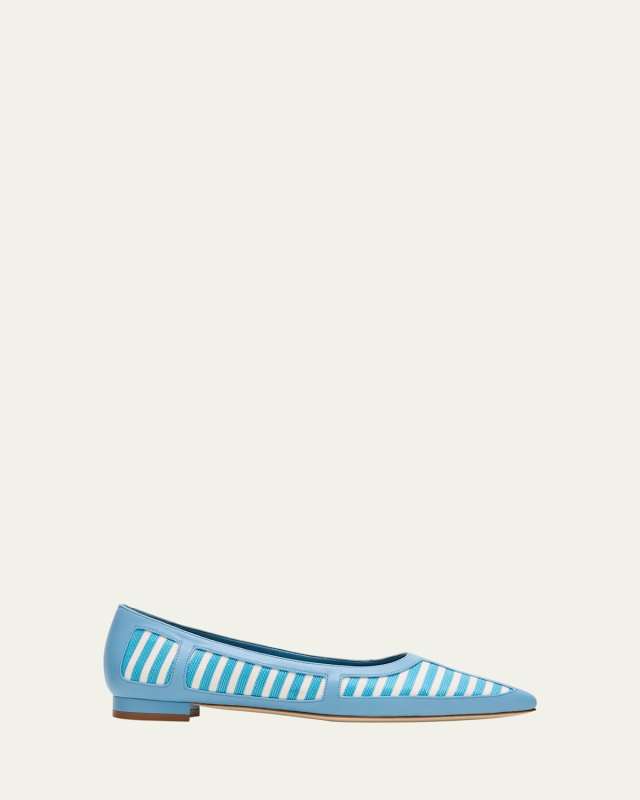 Bicolor Stripe Ballerina Flats